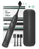 Caresmith Spark Infinity Electric Toothbrush | 3 Brush Heads & Travel Case | 5 Operational Modes | Electric Brush For Adult | Black,Smart Toothbrush