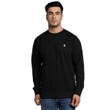 Red Tape Men’S Cotton Blend Round Neck Sweatshirt (Rws0031_Black_Xxl)