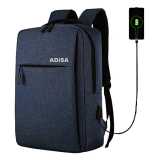 Adisa Large Laptop Backpack Office Bag College Travel Back Pack With Usb (Navy)