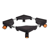 Zolmix® Adjustable Heavy-Duty Washing Machine Stand With Strong Wheels | Anti-Vibration Grips & Sturdy Pads | Suitable For Dishwasher, Refrigerator, Air Cooler – (Metal, Black) (Black – Plus)