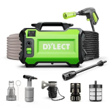 Dylect Ultra Clean High Pressure Car Washer Pump, 1400 Watts Motor, 120 Bars Pressure, 6.5L/Min Flow Rate, 5M Outlet Hose, Portable, For Bike And Home Cleaning, Includes 11 Accessories
