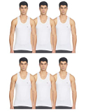 Lux Venus Men’S Cotton Vest (Pack Of 6) (8904209874078_Venus_Wh_Rn_90_White)