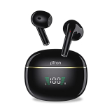 Ptron Bassbuds Perl In-Ear Tws Earbuds With Trutalk Enc, Bluetooth 5.3 Wireless Headphones With Mic, Deep Bass, Low Latency, Hd Stereo Call, Pinch Control, Ipx4 & Type-C Fast Charging (Black)