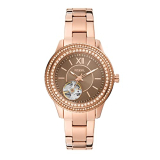 Fossil Stainless Steel Analog Brown Dial Women’S Watch-Me3211, Band Color-Rose Gold