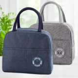 Milton Insulated Reusable Lunch Bag,Combo Pack Of 2 Lunch Bag,Tiffin Bag For School, College, Office,Picnic Travels Waterproof Lunch Bag (Grey & Blue)