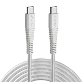 Urbn Type-C To Type-C | 65W Super Fast Charging Cable | Unbreakable Nylon Braided Rugged Cable | Power Delivery (Pd) Compatible | Made In India | Length (5 Feet) – White