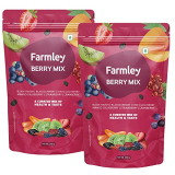 Farmley 8-In-1 Premium Dried Berries Mixed & Healthly Snacks Contains Cranberry,Black Raisins,Strawberry,Black Currant & More Pack Of 2 , Each 200 Gm