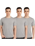 Amazon Brand – Symbol Men’S Solid Cotton T Shirt | Plain | Round Neck | Half Sleeve – Regular Fit | Combo Pack Of 3 (Available In Plus Size) (Grey_M)
