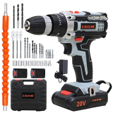 Izom Iz-Cdk-20V Cordless Drill Machine Kit With Multiple Torque Settings & A Keyless Chuck For Automatic Spindle Locking