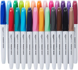Amazon Basics Fine Permanent Markers, Assorted Colours, Pack Of 24