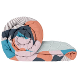 Story@Home Microfiber 180 Gsm Soft Reversible All Weather Mild Winter Comforter/Quilt/Duvet Abstract Double Bed Comforter (Light Orange)