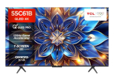 Tcl 139 Cm (55 Inches) 4K Ultra Hd Smart Qled Google Tv 55C61B (Black)
