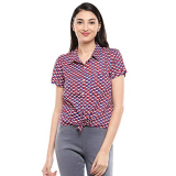 Life By Shoppers Stop Womens Printed Casual Shirt (Red_Medium)