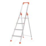 Bathla Prime 4 – Step Foldable Aluminium Ladder For Home With Multi-Utility Support Handle | 5 – Year Manufacturer Warranty | Orange