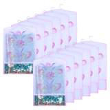 Kuber Industries Hanging Saree Cover | Non-Woven Brush Painting Pattern Saree Cover | Saree Covers For Home | Saree Cover With Small Transparent View | Pack Of 12 | Pink