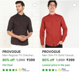 Provogue Men’s Casual Shirt Starts at ₹399.