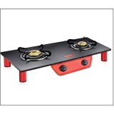 Prestige Breeze Gas Tables – 2 Burners (Black, Glass, Manual Ignition)