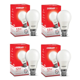 Eveready 12W Led Light Bulb | High Efficiency & Glare-Free Light | 4Kv Surge Protection | With Wide Operating Voltage Range | 100 Lumens Per Watt | Cool Day Light (6500K) | Pack Of 4