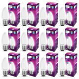 Philips 4-Watt 400-Lumen Frosted Candle E27 Base (Cool White, Pack Of 12) – Decorative, Ambience For Chandeliers, Wall Lights, Desk Lamps, Floor Lamps