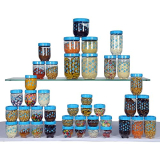 Princeware Plastic Stack N Lock 41 Pieces Interlock Container Set, Blue, 750 Ml