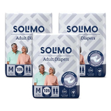 Amazon Brand – Solimo Adult Diapers Tape Style- Medium, Pack Of 30