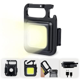 Pristar Small Led Flashlight 800 Lumens Cob Rechargeable Keychain Mini Flashlight 4 Light Modes Portable Pocket Light With Folding Bracket Bottle Opener And Magnet Base For Fishing Walking Camping