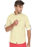 Showoff Men’S Slim Fit Shirt (Sankeshwarlenin1_Beige L)