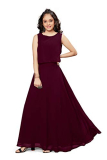 Fashion Dream Girls Maxi Gown (Gmd007-Bride_Wine-7-8 Year_Red_7 Years-8 Years)