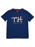 Tommy Hilfiger Boys Logo Regular-Fit Cotton T-Shirt Blue