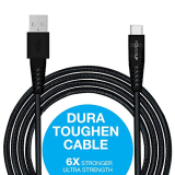 Powerup Stay Charged® Nylon Extra Tough Unbreakable Braided With Quick Sync And Charge For Usb Type-C To Usb-A 2.0 Male Data Cable – 1.5 Meter, Black