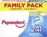 Pepsodent 2 In 1 | Germ Fighting Formula Toothpaste(450 G, Pack Of 3)