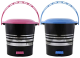 Kuber Industries 2 Pieces Plastic Step-On Dustbin Garbage Bin With Handle, 5 Litres (Ctktc043071, Pink & Blue, Standard)