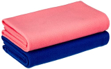 Amazon Brand – Solimo Polar Fleece New Born Baby Blankets, Set Of 2 (Pink, Navy Blue)