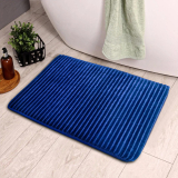 Status Velvet Bathroom Mat(Blue, Large)