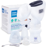 Meemee Advanced Digital Electric Breast Pump With 3 Modes – Massage, Suction & Let-Down  – Electric(White)