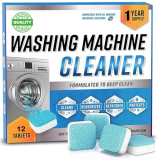 Mixosa Washing Machine Cleaner Descaler 12 Pack – Deep Cleaning Tablets For He Front Loader & Top Load Washer, Clean Inside Drum And Laundry Tub Seal (Washing Machine Cleaner Tablets – 12 Pack)