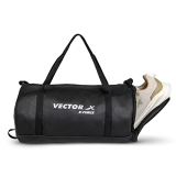 Vector X Leather Gym Bag Duffel Bag Shoulder Bag For Men And Women Carrying Gym Accessories (Black)
