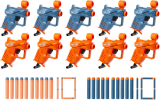 Nerf Elite Ace Sd-1 Party Pack ,10 Blasters And 20 Elite Darts ,Priming Handle Guns & Darts(Multicolor)