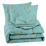 Bsb Home 300 Gsm Cotton Floral Printed Ac/All Season/Summer Comforter Quilt Set King Size Double Bed With 1 Flat Bedsheet-90X100 Inch And Two Pillow Covers Ii 4 Pcs Comforter Set -Pastle Green