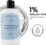 ARATA 1% Salicylic Acid Daily Body Wash | Reduces Bacne and strawberry skin(300 ml)