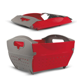 Homebasics By Home Puff Collapsible Basket, Bpa Free Washing Bowl For Fruits, Vegetable, Noodles, Pasta Washing Bowl, Multipurpose Strainer Colander, Kitchen Sieve, Diy Organizer For Kitchen, Red, 1 X Large