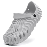 Kraasa Men’s Lightweight Classic Clogs, Sandals with Adjustable Back Strap LightGrey UK 9