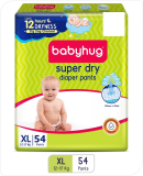 Babyhug Super Dry Pant Style Diaper Extra Large (Xl) – 54 Pieces – Xl(54 Pieces)