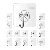 Misamo Enterprise Pvc Wall Hooks, Pack Of 15, Transparent