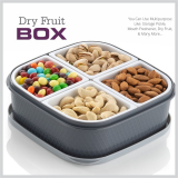 Anerideals Present 4 In 1 Stylish Multipurpose Dry Fruit Box, Candy Box, Traditional Box 5 Piece Spice Set(Plastic, Grey)
