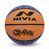 Nivia Graffiti Rubber Moulded Basketball – Size: 7 (Orange)
