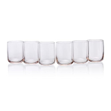 Pasabahce Iconic Glass From House Of Pasabahce The Original Pasabahce From Turkey, Pink Transparent Iconic Glasses, 280 Ml In Set Of 6 Pcs, Perfect Fit For Whisky/Juice.