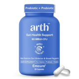Arth Gut Health Supplement For Women | 60 Billion Cfu | Prebiotic & Probiotic Capsules | Supports Digestive Health, Gut Balance & Bowel Regularity | 30 Vegetarian Capsules
