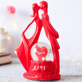 Archies Polyresin Couple Statue | Showpiece | With Snow Globe | Gifting Item For Valentines Day | Birthdays Decoration | Ideal For Living Room | Office Decor | Anniversary