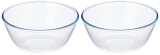Amazon Brand – Solimo Borosilicate Glass Mix Bowl, Set Of 2 (2,650 Ml Each)